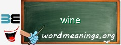 WordMeaning blackboard for wine